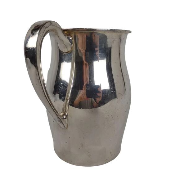 Vintage Mid-Century Silverplate Water Cocktail Pitcher, Minimalist Simple Modern - Picture 2 of 6